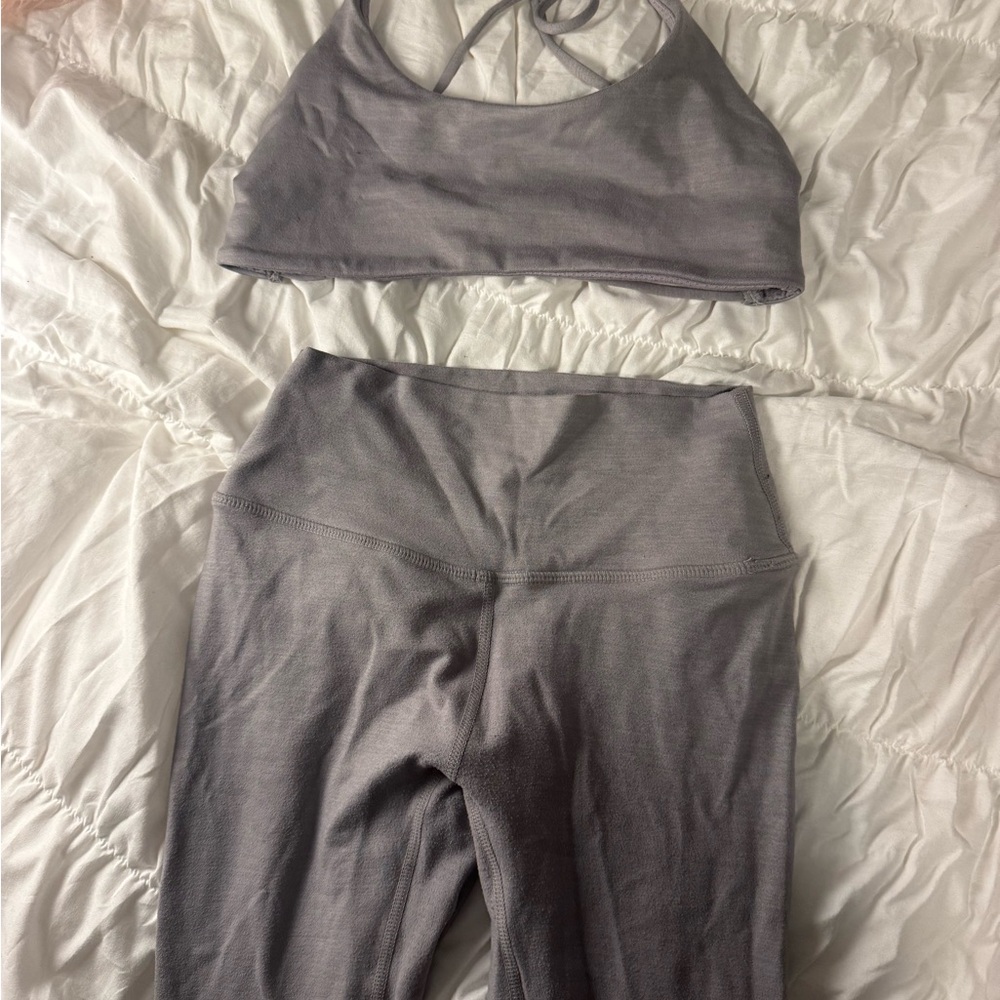 CSB Gray Sports Bra and Leggings Set